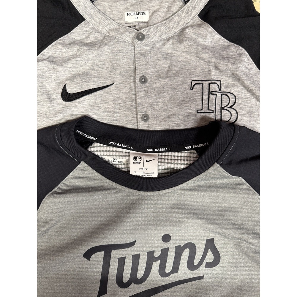 Nike Baseball Raglan Shirt Men's XL Minnesota Twins Team Issued T. Richards RHP - Picture 11 of 11